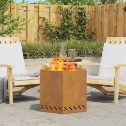 Ognisko Bezdymne Sześciokątne 58x58x51 cm Stal Wietrzejąca Lumarko!