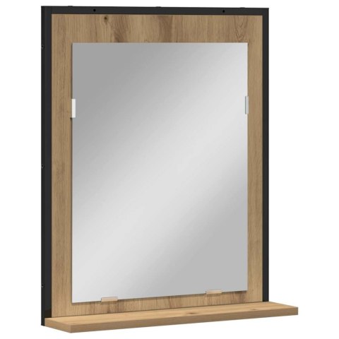 Lustro łazienkowe w kolorze dębu rzemieślniczego 50x12x60 cm z drewna inżynieryjnego Lumarko!