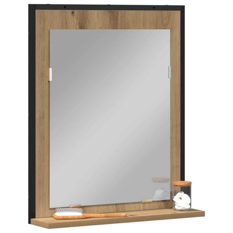Lustro łazienkowe w kolorze dębu rzemieślniczego 50x12x60 cm z drewna inżynieryjnego Lumarko!