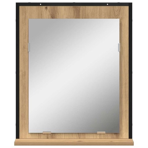 Lustro łazienkowe w kolorze dębu rzemieślniczego 50x12x60 cm z drewna inżynieryjnego Lumarko!