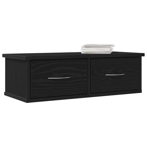 Ścienna półka na szuflady Czarny Dąb 60x26x18,5cm Drewno inżynieryjne Lumarko!