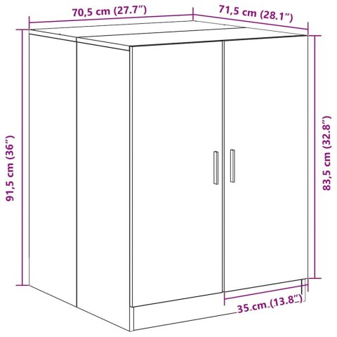 Szafka na pralkę vidaXL Czarny Dąb 70,5x71,5x91,5 cm z materiału drewnopochodnego Lumarko!