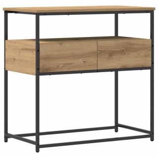 Stolik Konsolowy z Dębu Rzemieślniczego 75x40x75 cm z Drewna i Stali Lumarko!