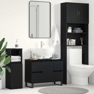 Szafka łazienkowa Czarny Dąb 80x33x60 cm Z materiału drewnopochodnego Lumarko!