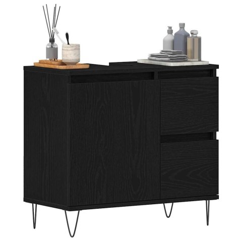 Zlew łazienkowy vidaXL Czarny Dąb 65x33x60 cm Drewno inżynieryjne Lumarko!