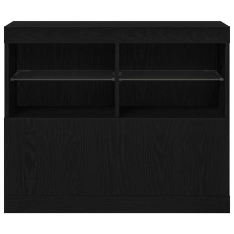 Szafka z lampkami LED Czarny dąb 81x37x67 cm Lumarko!