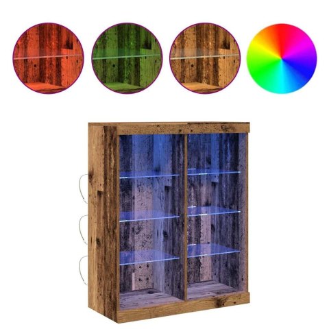 Szafka z oświetleniem LED Stare drewno 41x37x100 cm Lumarko!