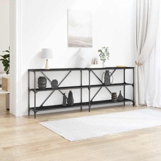 Stół Konsolowy vidaXL Czarny Dąb 200x30x75 cm Z Drewna Inżynieryjnego i Stali Lumarko!