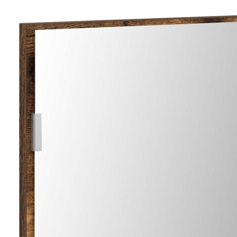 Szafka łazienkowa z lustrem i oświetleniem LED w dymnym dębie 80x37 cm Lumarko!