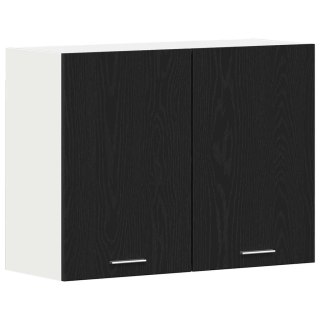 Czarny Dąb Wisząca Szafka - 80x31x60 cm - Z Drewna Agregatowego Lumarko!