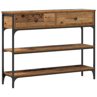 Stół Konsolowy vidaXL z Odnawianego Drewna 100x25x75 cm z Drewna inżynieryjnego i Stali Lumarko!
