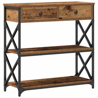 Stołek konsolowy Stare drewno 75x28x75 cm Drewno inżynieryjne i stal Lumarko!