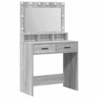 Toaletka z oświetleniem LED szara Sonoma 79x41x135 cm Lumarko!
