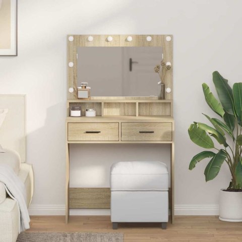 Toaletka z podświetleniem LED, Sonoma Dąb, 79x41x135 cm Lumarko!