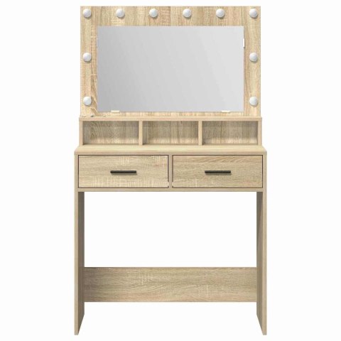 Toaletka z podświetleniem LED, Sonoma Dąb, 79x41x135 cm Lumarko!