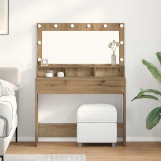 Toaletka z oświetleniem LED w dębie artystycznym, 100x41x135 cm Lumarko!