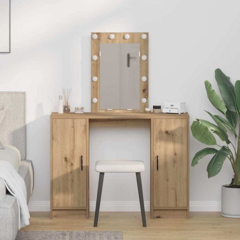 Toaletka z Oświetleniem LED Dąb Rzemieślniczy 102x33x135 cm Lumarko!