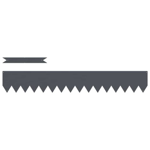 Krawędzie ogrodowe 50 sztuk Antracyt 100 x 0,5 x 15 cm z plastiku. Lumarko!