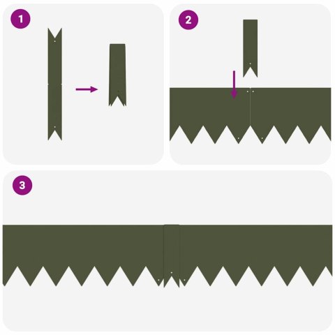 Krawężniki Trawnika 30 sztuk, kolor oliwkowy, wymiary 100 x 0,5 x 15 cm, stalowe Lumarko!