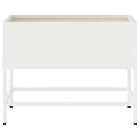 Podwyższona doniczka ogrodowa Biały 60 x 26 x 45 cm Stal Lumarko!