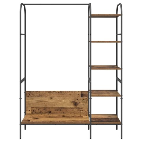 Regał na ubrania z półkami Stare drewno 120x44x160 cm Drewno inżynieryjne Lumarko!