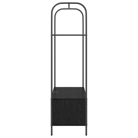 Stojak na Ubrania z Półkami Czarny Dąb 100x44x160 cm Lumarko!