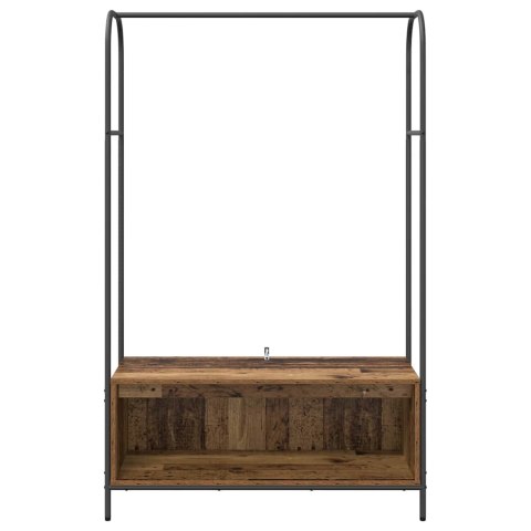 Wieszak na ubrania z półkami Stare drewno 100x44x160 cm Lumarko!