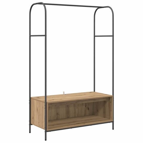 Wieszak na ubrania z półkami z dębu 100x44x160 cm Lumarko!