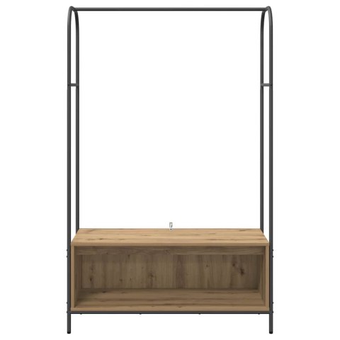 Wieszak na ubrania z półkami z dębu 100x44x160 cm Lumarko!