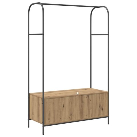 Wieszak na ubrania z półkami z dębu 100x44x160 cm Lumarko!