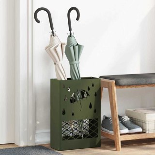 Stojak na Parasol w Oliwkowym Kolorze, 28x12x41 cm, Stal Lumarko!