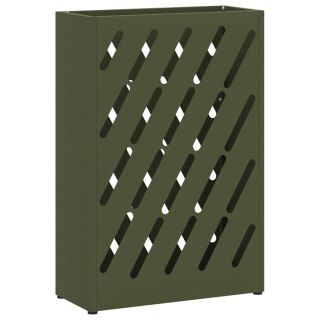 Stojak na parasol oliwkowy - 28x12x41 cm, stal Lumarko!