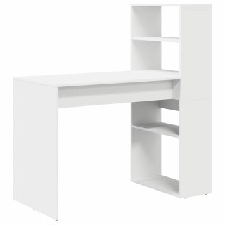 VidaXL Biurko z półką Biały 113 x 54 x 120 cm Materiał drewnopochodny