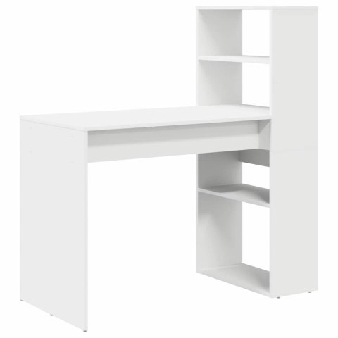 VidaXL Biurko z półką Biały 113 x 54 x 120 cm Materiał drewnopochodny