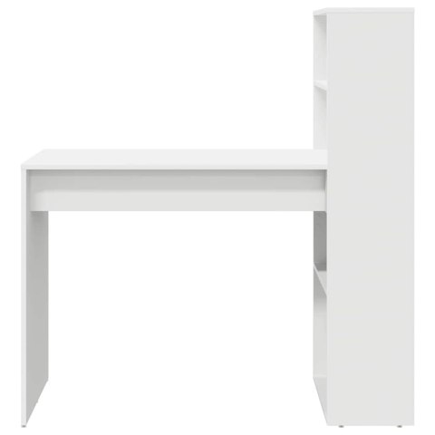 VidaXL Biurko z półką Biały 113 x 54 x 120 cm Materiał drewnopochodny