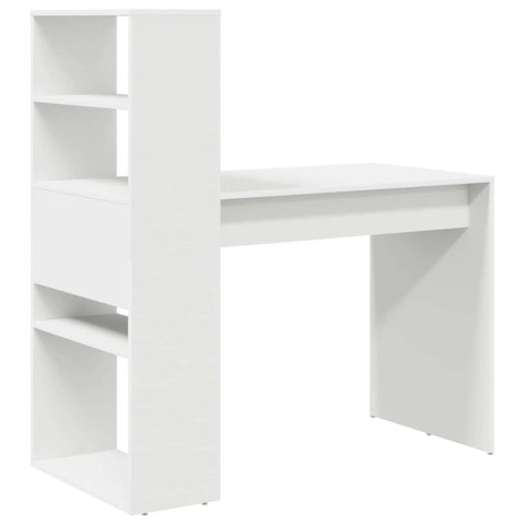 VidaXL Biurko z półką Biały 113 x 54 x 120 cm Materiał drewnopochodny
