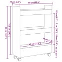 Wąski wózek do przechowywania 3 półki Czarny dąb z drewna kompozytowego Lumarko!