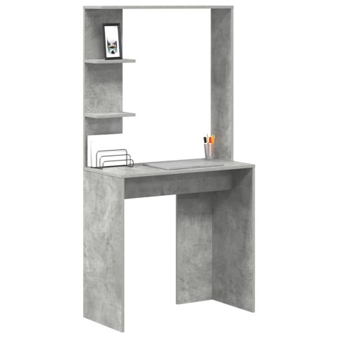 VidaXL Biurko z półką Betonowy szary 78,5 x 37 x 154,5 cm