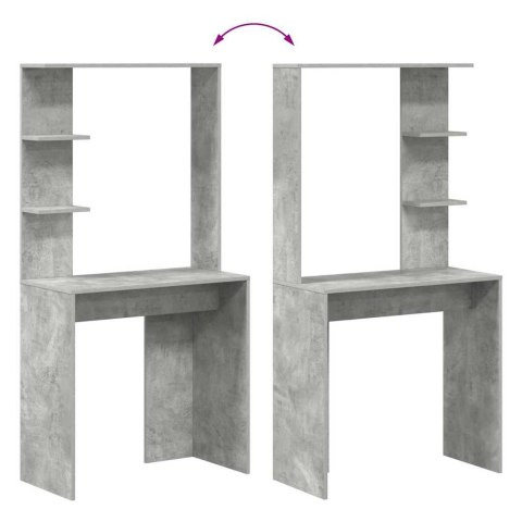 VidaXL Biurko z półką Betonowy szary 78,5 x 37 x 154,5 cm