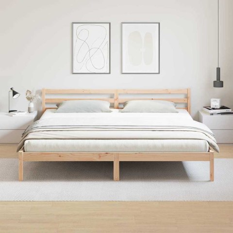 Łóżko z zagłówkiem 200x220 cm z litego drewna sosnowego Lumarko!