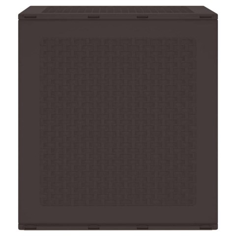 Średnia brązowa skrzynia do przechowywania na zewnątrz 55x53x57 cm PP Lumarko!