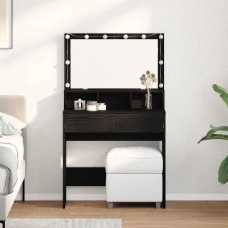 VidaXL Toaletka Czarny Dąb 80 x 41 x 134,5 cm Materiał drewnopochodny