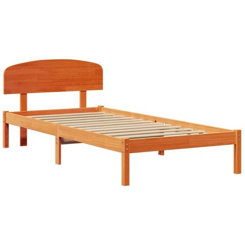 Rama łóżka z zagłówkiem w woskowanym brązie 90x200 cm z litego drewna sosnowego Lumarko!