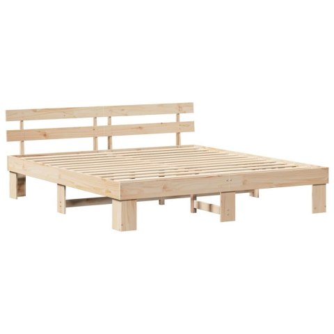 Rama łóżka z zagłówkiem 200x200 cm z litego drewna sosnowego Lumarko!