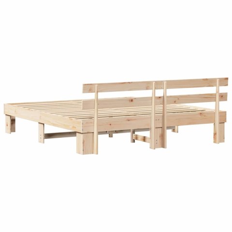 Rama łóżka z zagłówkiem 200x200 cm z litego drewna sosnowego Lumarko!