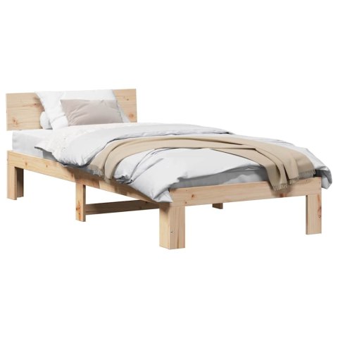 VidaXL Ramka łóżka Naturalny 75 x 190 cm Lite drewno sosnowe