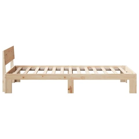 VidaXL Ramka łóżka Naturalny 75 x 190 cm Lite drewno sosnowe