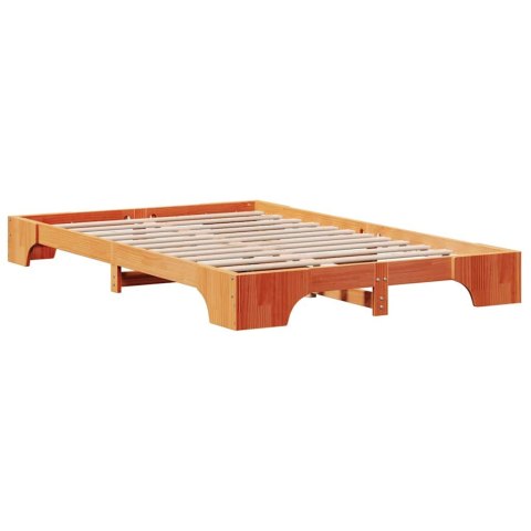 Łóżko Woskowany Brązowy 135x190 cm z Litego Drewna Sosnowego Lumarko!