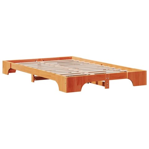 Łóżko Woskowany Brązowy 135x190 cm z Litego Drewna Sosnowego Lumarko!