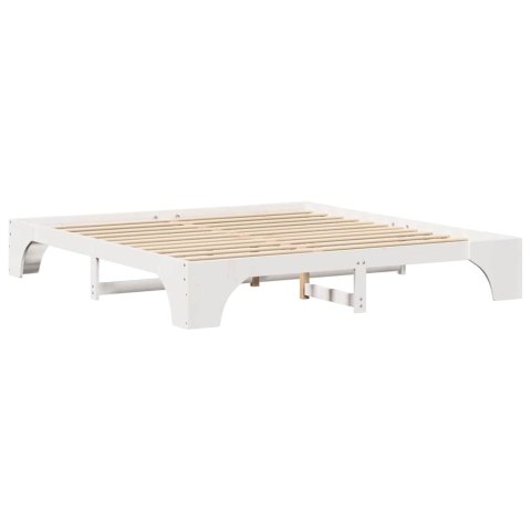 Ramka Łóżka Biała 200x200 cm z Litego Drewna Sosnowego Lumarko!